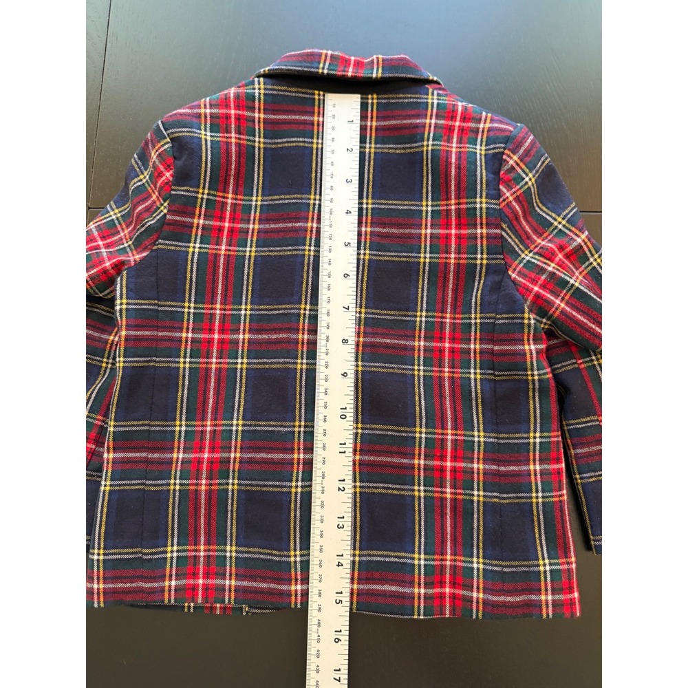Janie and Jack Toddler Tartan Blazer Boys Size 3 Navy Plaid Two-Button Jacket - Picture 9 of 10
